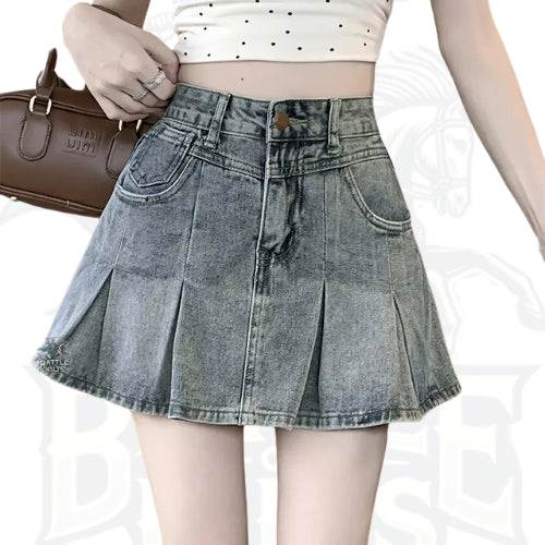 Women’s High-Waisted A-Line Denim Skirt