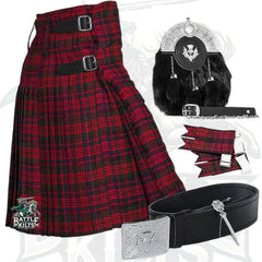 Battle Of Kilts Men’s Tartan Kilt Outfit – 6-Piece Scottish Set with Premium Accessories