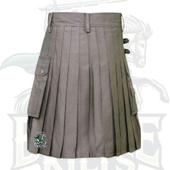Gothic Grey Utility Kilt – Grey Belted Scottish-Inspired Kilt