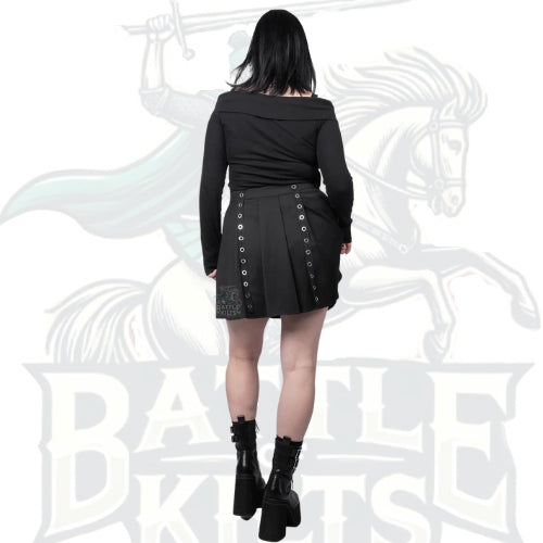 Abyss Eyelets Pleated Mini Skirt