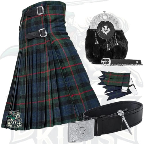 Battle Of Kilts Men’s Tartan Kilt Outfit – 6-Piece Scottish Set with Premium Accessories