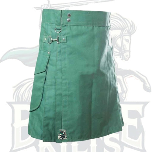 Sea Green Utility Kilt – Modern Functional Kilt with Pockets