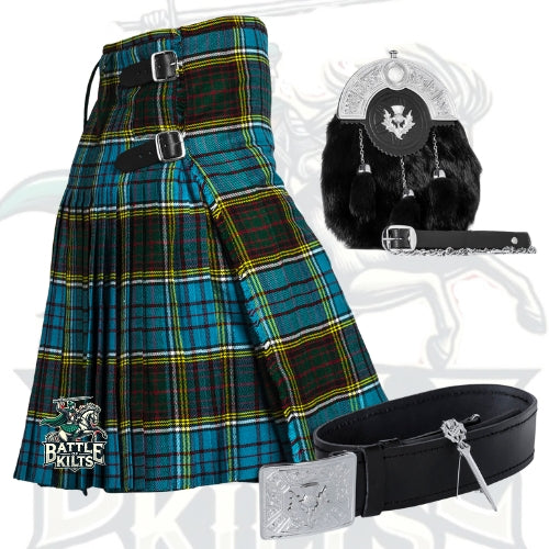 Battle Of Kilts Men’s Tartan Kilt Outfit – 5-Piece Scottish Set with Premium Accessories