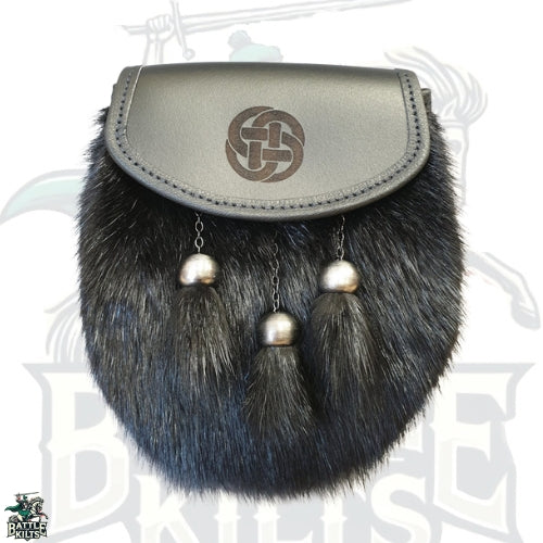 Semi-Dress Sporran – Black Musquash | Premium Highland Accessory by BattleOfKilts