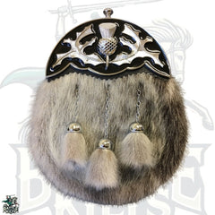 Dress Sporran – Chrome Thistle with Black Enamel by BattleOfKilts