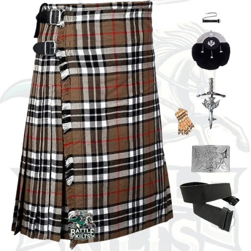 Battle Of Kilts Men’s Tartan Kilt Outfit – 7-Piece Scottish Set with Premium Accessories