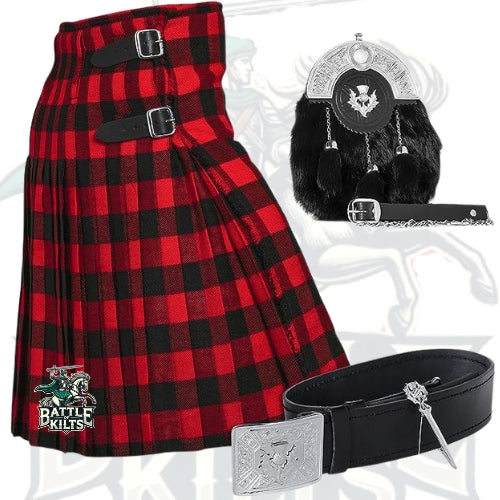 Battle Of Kilts Men’s Tartan Kilt Outfit – 5-Piece Scottish Set with Premium Accessories