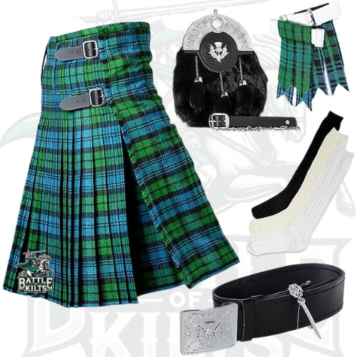 Battle Of Kilts Men’s Tartan Kilt Outfit – 7-Piece Scottish Set with Premium Accessories