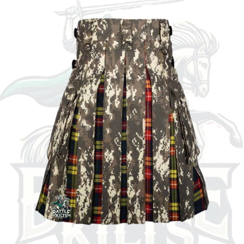 Digital Camo Buchanan Tartan Hybrid Kilt – Premium Scottish Utility Wear