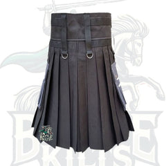 Black and Gray Two-Tone Gothic Utility Kilt – Premium Gothic & Alternative Wear