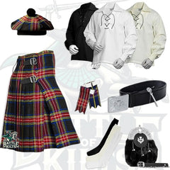 Battle Of Kilts Men’s Tartan Kilt Outfit – 9-Piece Scottish Set with Premium Accessories