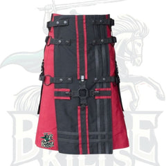 Gothic Utility Kilt with Black Apron & Cross Straps – Premium Gothic & Alternative Wear