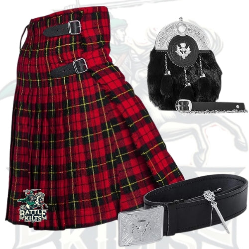 Battle Of Kilts Men’s Tartan Kilt Outfit – 5-Piece Scottish Set with Premium Accessories