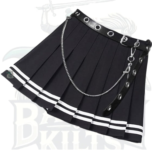 Punk-Inspired Gothic Mini Black Skirt – High Waist A-Line Chic