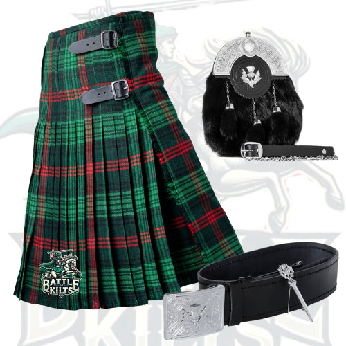 Battle Of Kilts Men’s Tartan Kilt Outfit – 5-Piece Scottish Set with Premium Accessories