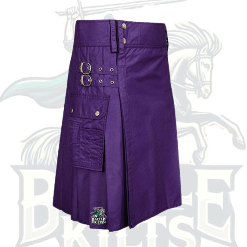 Purple Utility Kilt – Modern Functional Kilt with Pockets for Men & Women