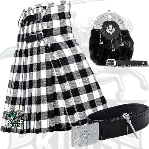 Battle Of Kilts Men’s Tartan Kilt Outfit – 5-Piece Scottish Set with Premium Accessories