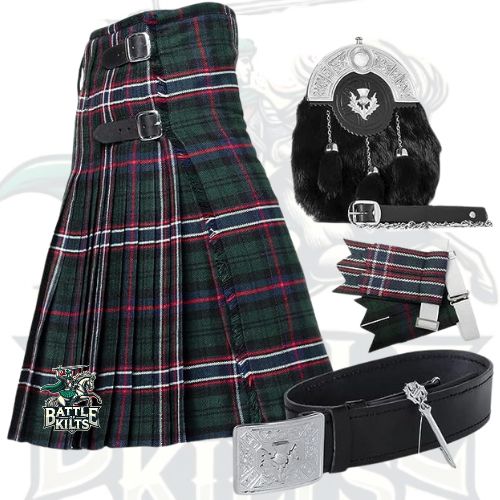 Battle Of Kilts Men’s Tartan Kilt Outfit – 6-Piece Scottish Set with Premium Accessories