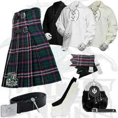 Battle Of Kilts Men’s Tartan Kilt Outfit – 8-Piece Scottish Set with Premium Accessories