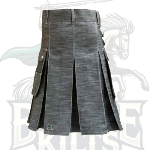 Premium Hand-Made Scottish Denim Kilt – Authentic Quality