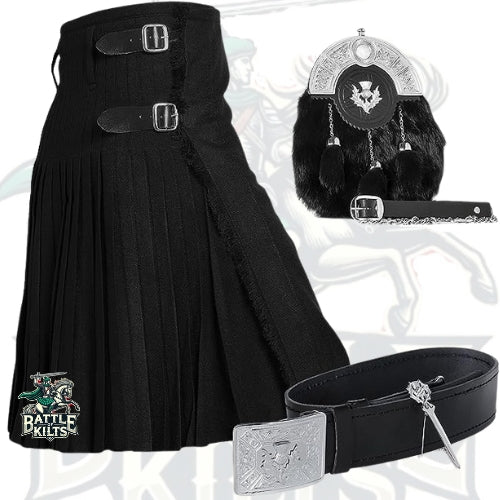 Battle Of Kilts Men’s Tartan Kilt Outfit – 5-Piece Scottish Set with Premium Accessories