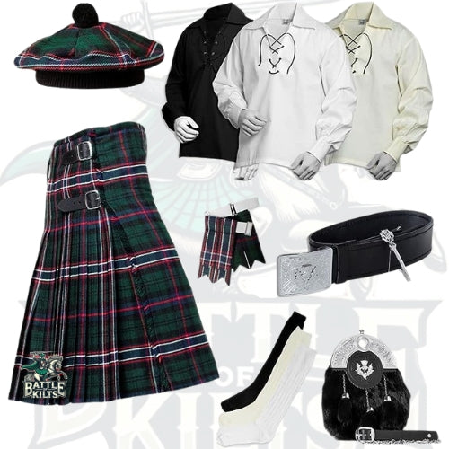 Battle Of Kilts Men’s Tartan Kilt Outfit – 9-Piece Scottish Set with Premium Accessories
