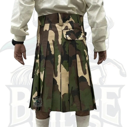 Camouflage Utility Kilt – Handmade Tactical Kilt for Men