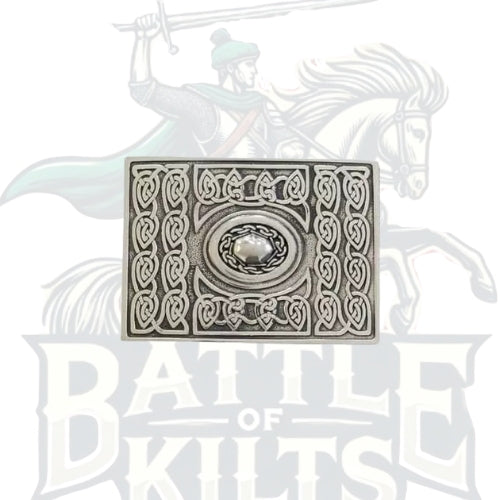 Celtic Chrome Kilt Belt Buckle – Shining Symbol of Scottish Tradition