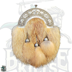 Dress Sporran – Antique Thistle with Red Fox Fur by BattleOfKilts