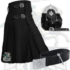 Battle Of Kilts Men’s Tartan Kilt Outfit – 5-Piece Scottish Set with Premium Accessories