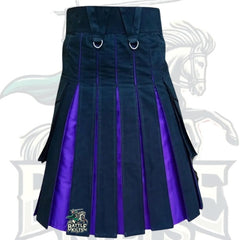 Scottish Black with Purple Hybrid Modern Kilt for Men – Brand New Design | BattleOfKilts