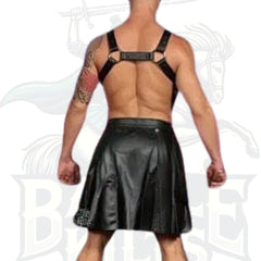 Harness Handmade Stylish Leather Cosplay Kilt with Suspender Belt – Premium Costume
