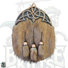 Dress Sporran – Chocolate Bronze Pewter Cantle with Brown Musquash by BattleOfKilts