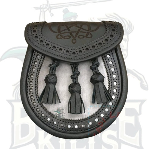 Scottish Handmade Real Leather Brogue Style Vintage Traditional Kilt Sporran by BattleOfKilts