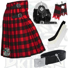 Battle Of Kilts Men’s Tartan Kilt Outfit – 7-Piece Scottish Set with Premium Accessories