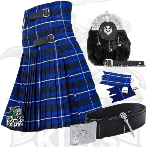 Battle Of Kilts Men’s Tartan Kilt Outfit – 6-Piece Scottish Set with Premium Accessories