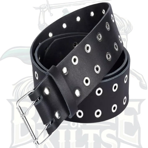 Premium Quality Double Prong Buckle Black Leather Kilt Belt | Battle of Kilts