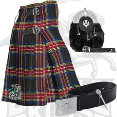 Battle Of Kilts Men’s Tartan Kilt Outfit – 5-Piece Scottish Set with Premium Accessories