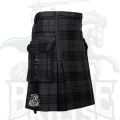 Battle of Kilts – Night Watch Punk Rave Tartan Utility Kilt