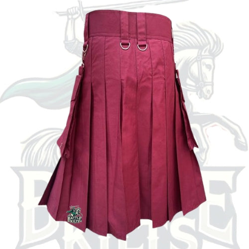 Modern Burgundy Utility Kilt – Stylish & Functional Scottish Work Kilt