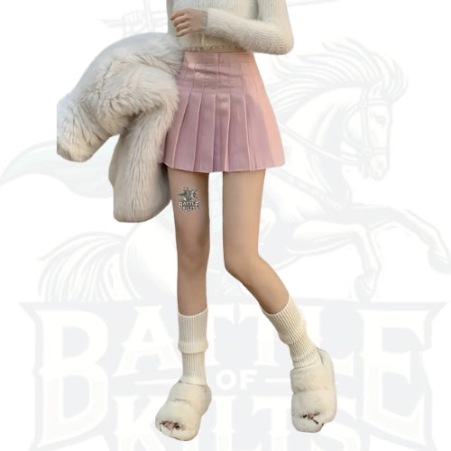 Women’s High-Waist Light Pink Pleated Mini Skirt – Chic & Playful Style