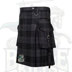 Battle of Kilts – Night Watch Punk Rave Tartan Utility Kilt