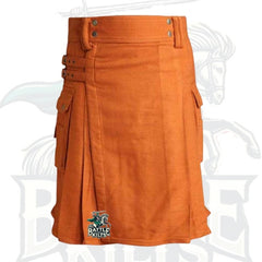 Battle of Kilts – Saffron Tartan Utility Kilt (Irish Saffron Kilt)