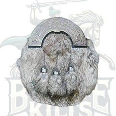 Scottish White Rabbit Fur 3 Tassel Thistle Antique Unisex Celtic Kilt Sporran – Battle of Kilts