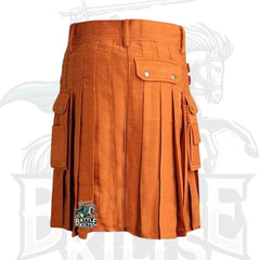 Battle of Kilts – Saffron Tartan Utility Kilt (Irish Saffron Kilt)