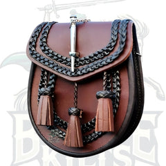 Traditional Men's Scottish Vintage Brown Kilt Sporran – Pin Lock Antique Sporran by BattleOfKilts