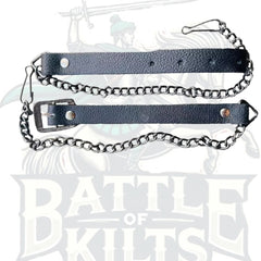 Traditional Scottish Black Leather Kilt Sporran – 3 Tassels for Men by BattleOfKilts