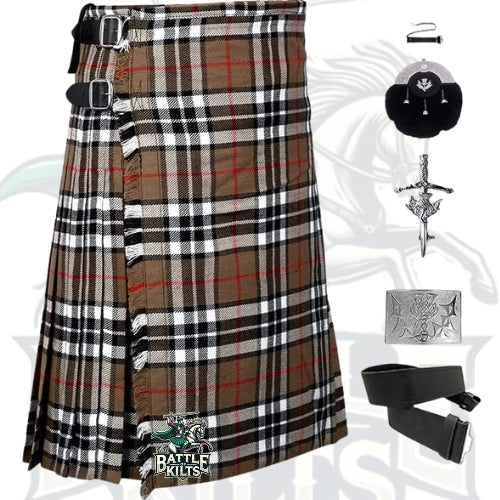 Battle Of Kilts Men’s Tartan Kilt Outfit – 5-Piece Scottish Set with Premium Accessories
