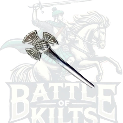 Chrome Celtic Design Scottish Kilt Pin | Battle of Kilts
