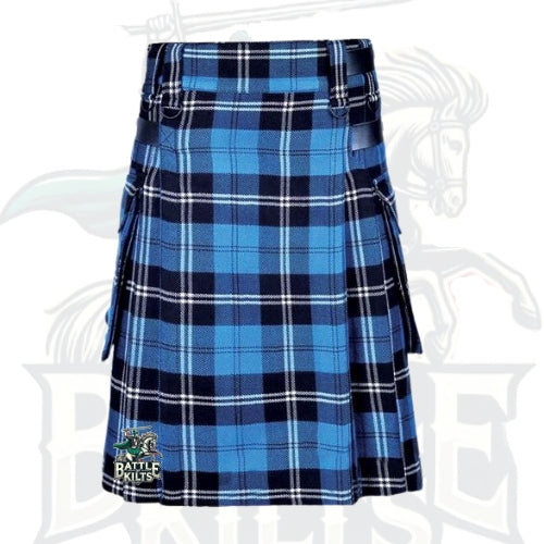 Battle of Kilts – Traditional Ramsay Blue Tartan Utility Kilt